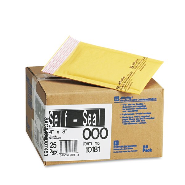 Sealed Air Mailer, 4 x 8 in., PK25 10181